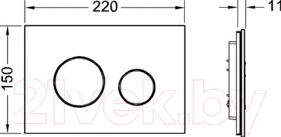 Кнопка для инсталляции TECE Loop 9240650 (белый) - технический чертеж