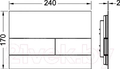 Кнопка для инсталляции TECE Square II 9240831 (глянцевый хром) - технический чертеж