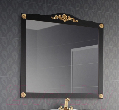 Зеркало Belux Верди В105 (черный матовый/патина золото)