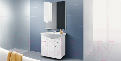 Шкаф с зеркалом для ванной Belux Модена В80Ш (левый)