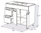 Миниатюра изображения товара Тумба под умывальник Triton Ника 100 2двери+2ящика (004.31.1000.201.01.01.L)