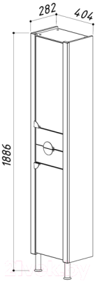 Шкаф-пенал для ванной Belux Анталия П30-02К (белый, левый)