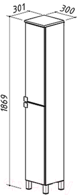 Шкаф-пенал для ванной Belux Импульс П30-01 (белый, левый)