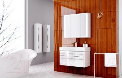 Шкаф с зеркалом для ванной Aqwella Милан / Mil.04.08 (белый) - в интерьере