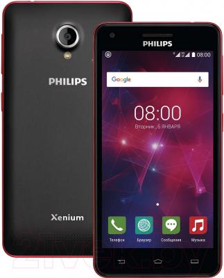 Смартфон Philips Xenium V377 (черно-красный)