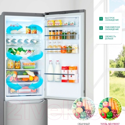 Холодильник с морозильником LG GA-B489SADN