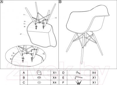 Стул Седия Kord Arm PP (черный) - инструкция по сборке