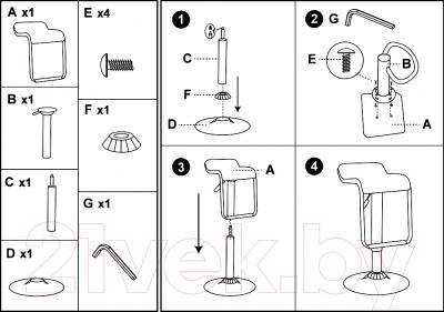 Стул барный Седия Crack (черный) - инструкция по сборке