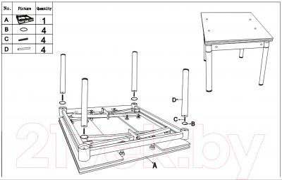Обеденный стол Седия Karlota 16 (хром/белый) - инструкция по монтажу