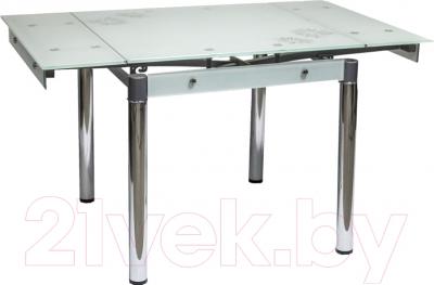 Обеденный стол Седия Karlota 16 (хром/белый с рисунком) - в разложенном виде