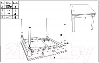 Обеденный стол Седия Karlota 16 (хром/белый с рисунком) - инструкция по монтажу