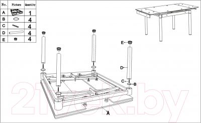 Обеденный стол Седия Karlota 18 (хром/кремовый) - инструкция по монтажу