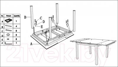 Обеденный стол Седия Karlota 2 (хром/черный) - инструкция по монтажу