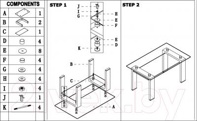 Обеденный стол Седия Romana (белый) - инструкция по монтажу
