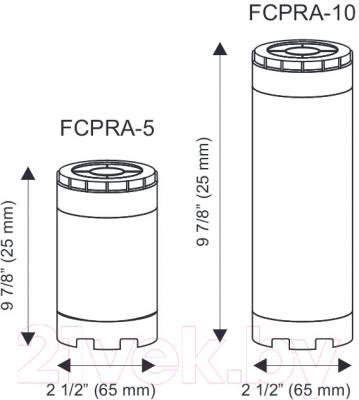 Картридж для фильтра Aquafilter FCPRA-5 (умягчающий, прозрачный корпус) - размеры картриджей