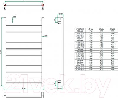 Полотенцесушитель водяной Grota Eco Classic 180x48