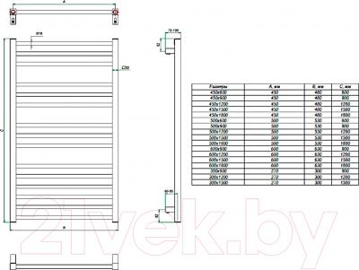 Полотенцесушитель водяной Grota Classic 120x48