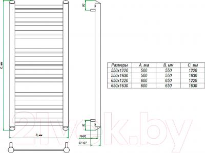 Полотенцесушитель водяной Grota Forte 180x48