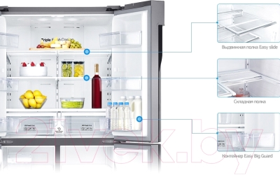 Холодильник с морозильником Samsung RF905QBLAXW