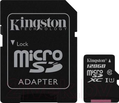 Карта памяти Kingston MicroSDXC UHS-I (Class 10) 128GB + адаптер (SDC10G2/128GB)