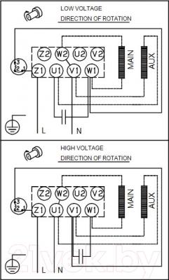 Циркуляционный насос Grundfos TP 32-120/2 (96401848) - схема подключений