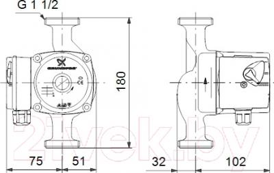 Циркуляционный насос Grundfos UPS 25-70 180 (96621354)