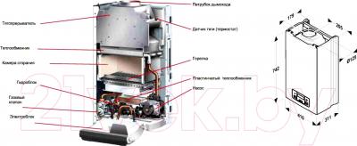 Газовый котел Protherm Пантера 25 KTV - технический чертеж