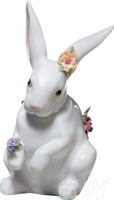 Статуэтка Lladro Animales "Сидящий кролик" (с цветами)