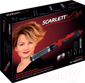 Фен-щетка Scarlett SC-HAS73I10 (черно-красный)