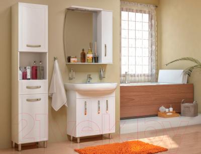Шкаф с зеркалом для ванной Аква Родос Декор 70 R / ОР0000560 - в интерьере