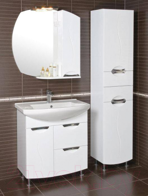 Шкаф с зеркалом для ванной Аква Родос Глория ZGLP75R / АР0002086