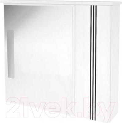 Шкаф с зеркалом для ванной Ванланд Квадро 2-70 (черный)
