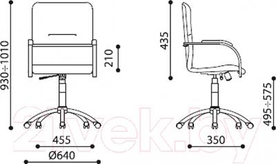 Кресло офисное Nowy Styl Samba GTP S (V-18, бежевый/металл) - размеры