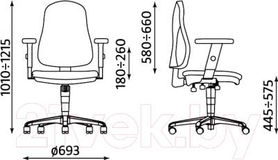 Кресло офисное Nowy Styl Offix GTR Chrome (C-16, красный/металл) - размеры