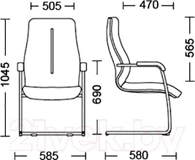 Кресло офисное Nowy Styl Sonata CF\LB Steel Chrome LE-A (черный) - размеры