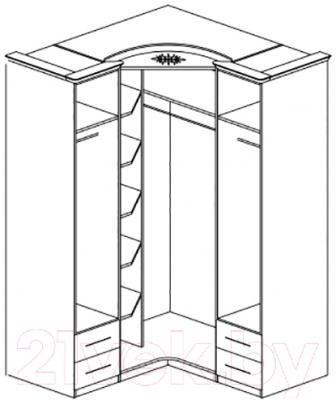Шкаф Мебель-Неман Василиса СП-001-09 (дуб беленый/патина) - технический чертеж