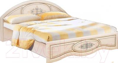 Двуспальная кровать Мебель-Неман Василиса К1-160 (дуб беленый/патина)