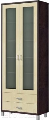 Шкаф с витриной Мебель-Неман Домино Венге ВК-04-12 (береза/венге)