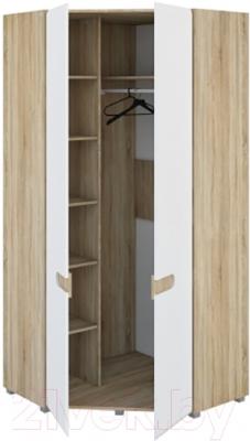 Шкаф Мебель-Неман Леонардо МН-026-11 (белое дерево/дуб сонома) - в открытом виде
