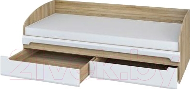 Односпальная кровать Мебель-Неман Леонардо МН-026-12 (белое дерево/дуб Сонома)