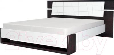 Двуспальная кровать Мебель-Неман Барселона МН-115-01 (белый глянец/дуб Ниагара)