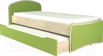 Двухъярусная выдвижная кровать Мебель-Неман Комби МН-211-09 (береза/лайм)