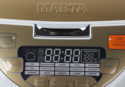 Мультиварка Marta MT-1984 (белый/золото) - панель