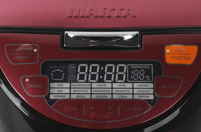 Мультиварка Marta MT-1984 (черный/красный) - панель
