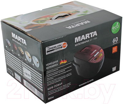 Мультиварка Marta MT-1984 (черный/красный) - коробка