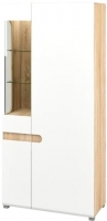 Шкаф с витриной Мебель-Неман Леонардо МН-026-19 (белое дерево/дуб сонома) - 