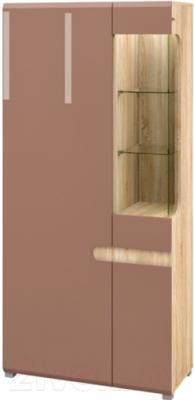 Шкаф с витриной Мебель-Неман Леонардо МН-026-19/1 (светло-коричневый/дуб сонома)