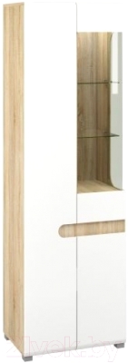 Шкаф-пенал с витриной Мебель-Неман Леонардо МН-026-01/1 (белое дерево/дуб сонома)