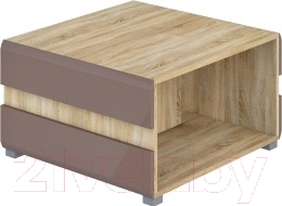 Журнальный столик Мебель-Неман Леонардо МН-026-04 (св.-коричневый глянец/дуб сонома)