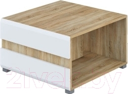 Журнальный столик Мебель-Неман Леонардо МН-026-04 (белое дерево/дуб Сонома)